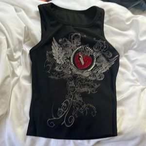 cropped jeweled tank